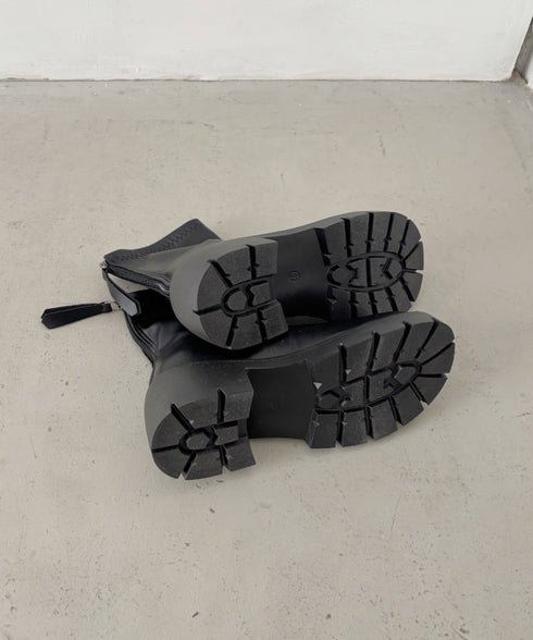 バックジップPUショートブーツ | CL3256018 | ブラック