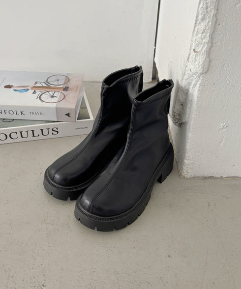 バックジップPUショートブーツ | CL3256018 | ブラック