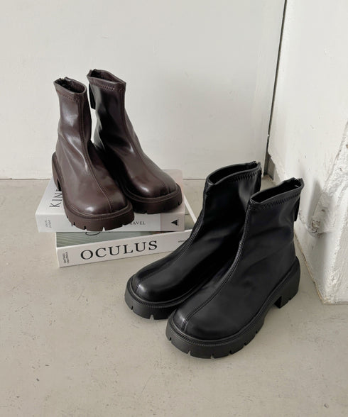 バックジップPUショートブーツ | CL3256018 | ブラウン