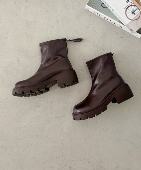 バックジップPUショートブーツ | CL3256018 | ブラウン