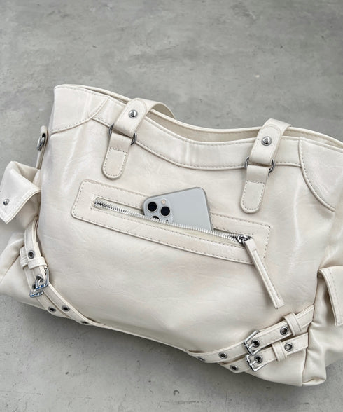 【A4サイズ対応】ヴィンテージライクボストンバッグ | CL1256020 | アイボリー