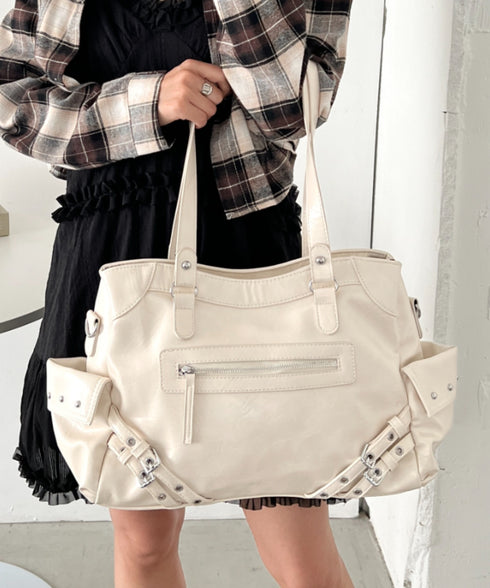 【A4サイズ対応】ヴィンテージライクボストンバッグ | CL1256020 | アイボリー