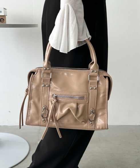 アンティークPUボストンバッグ | CL1256023 | ベージュ