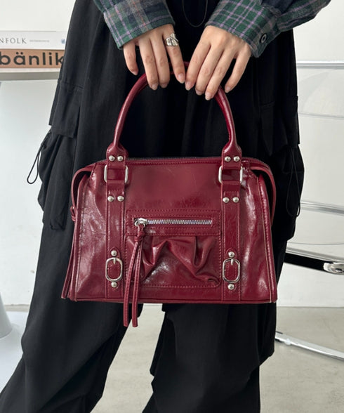 アンティークPUボストンバッグ | CL1256023 | レッド