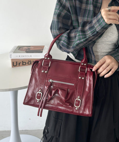 アンティークPUボストンバッグ | CL1256023 | レッド