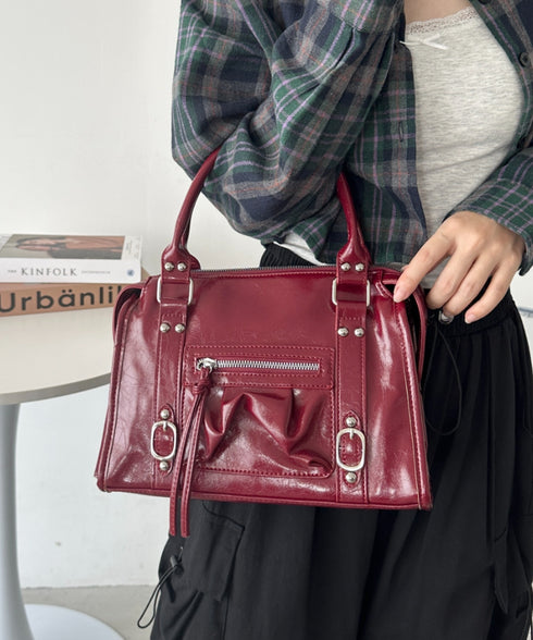 アンティークPUボストンバッグ | CL1256023 | レッド