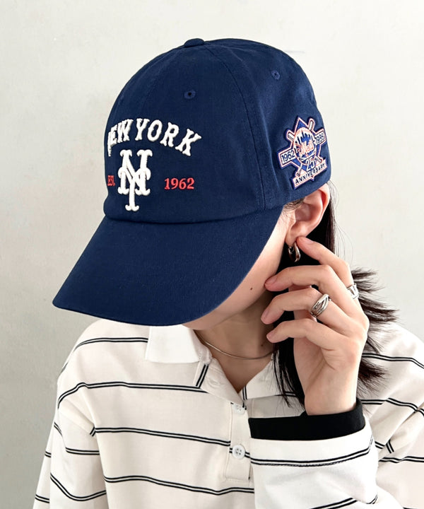 MLB KOREA(エムエルビーコリア)/ヴィンテージ 刺繍 ロゴパッチ メジャーリーグ ベースボール キャップ 帽子/Vintage Cooperstown Patch Unstruck Ball Cap | AT5253044 | ネイビー