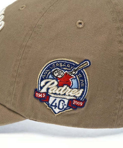 MLB KOREA(エムエルビーコリア)/ヴィンテージ 刺繍 ロゴパッチ メジャーリーグ ベースボール キャップ 帽子/Vintage Cooperstown Patch Unstruck Ball Cap | AT5253044 | ベージュ