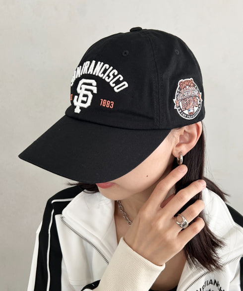 MLB KOREA(エムエルビーコリア)/ヴィンテージ 刺繍 ロゴパッチ メジャーリーグ ベースボール キャップ 帽子/Vintage Cooperstown Patch Unstruck Ball Cap | AT5253044 | ブラック系その他