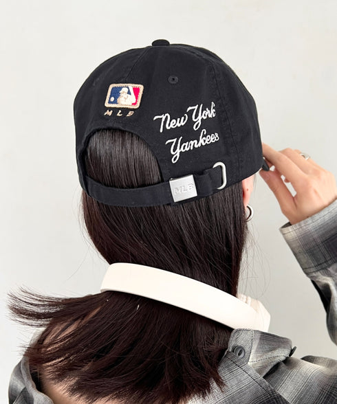 MLB KOREA(エムエルビーコリア)/ヴィンテージ 刺繍 ロゴパッチ メジャーリーグ ベースボール キャップ 帽子/Vintage Cooperstown Patch Unstruck Ball Cap | AT5253044 | ブラック
