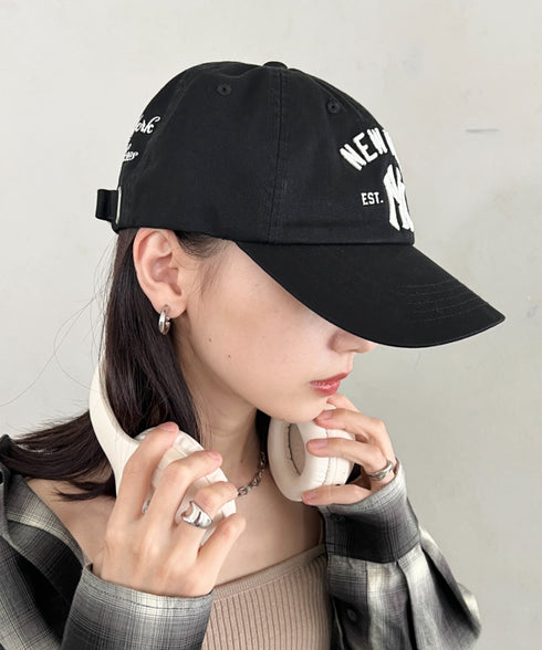 MLB KOREA(エムエルビーコリア)/ヴィンテージ 刺繍 ロゴパッチ メジャーリーグ ベースボール キャップ 帽子/Vintage Cooperstown Patch Unstruck Ball Cap | AT5253044 | ブラック