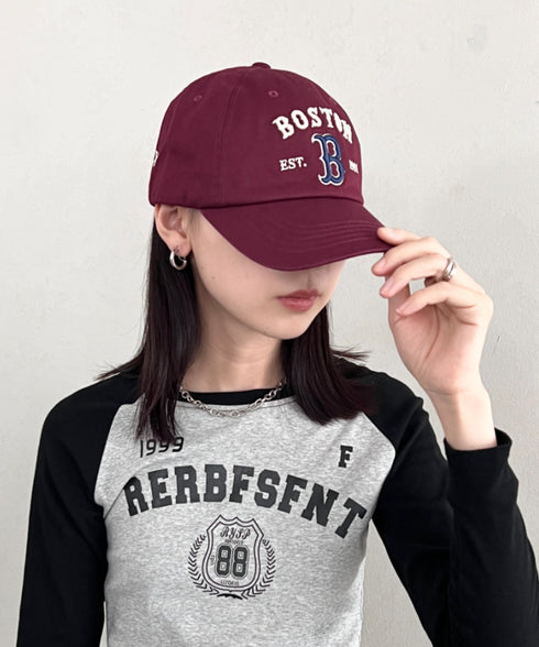 MLB KOREA(エムエルビーコリア)/ヴィンテージ 刺繍 ロゴパッチ メジャーリーグ ベースボール キャップ 帽子/Vintage Cooperstown Patch Unstruck Ball Cap | AT5253044 | ワインレッド