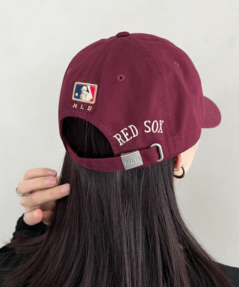 MLB KOREA(エムエルビーコリア)/ヴィンテージ 刺繍 ロゴパッチ メジャーリーグ ベースボール キャップ 帽子/Vintage Cooperstown Patch Unstruck Ball Cap | AT5253044 | ワインレッド