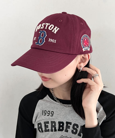 MLB KOREA(エムエルビーコリア)/ヴィンテージ 刺繍 ロゴパッチ メジャーリーグ ベースボール キャップ 帽子/Vintage Cooperstown Patch Unstruck Ball Cap | AT5253044 | ワインレッド