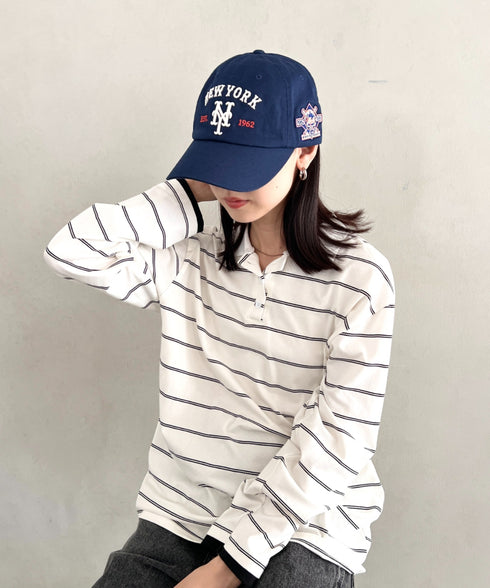 MLB KOREA(エムエルビーコリア)/ヴィンテージ 刺繍 ロゴパッチ メジャーリーグ ベースボール キャップ 帽子/Vintage Cooperstown Patch Unstruck Ball Cap | AT5253044 | ネイビー