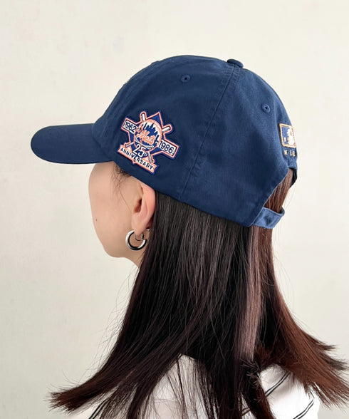 MLB KOREA(エムエルビーコリア)/ヴィンテージ 刺繍 ロゴパッチ メジャーリーグ ベースボール キャップ 帽子/Vintage Cooperstown Patch Unstruck Ball Cap | AT5253044 | ネイビー