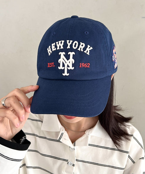 MLB KOREA(エムエルビーコリア)/ヴィンテージ 刺繍 ロゴパッチ メジャーリーグ ベースボール キャップ 帽子/Vintage Cooperstown Patch Unstruck Ball Cap | AT5253044 | ネイビー