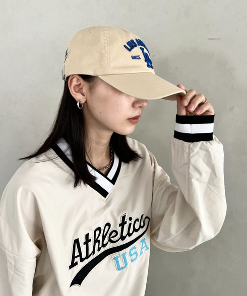 MLB KOREA(エムエルビーコリア)/ヴィンテージ 刺繍 ロゴパッチ メジャーリーグ ベースボール キャップ 帽子/Vintage Cooperstown Patch Unstruck Ball Cap | AT5253044 | アイボリー