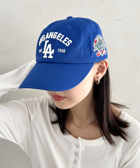 MLB KOREA(エムエルビーコリア)/ヴィンテージ 刺繍 ロゴパッチ メジャーリーグ ベースボール キャップ 帽子/Vintage Cooperstown Patch Unstruck Ball Cap | AT5253044 | ブルー