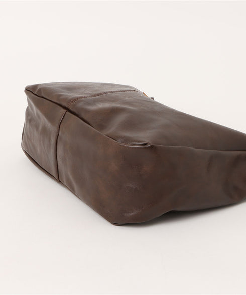 MUCENT(ムセント)/軽量 ゴールドライン ショルダー トートバッグ/MERIN GOLD LINE LEATHER SHOULDER BAG | AT1253047 | ブラウン