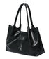 MUCENT(ムセント)/ロゴパッチ ショルダー トートバッグ/PEE MIDDLE STITCH LEATHER TOTE BAG | AT1253048 | ブラック