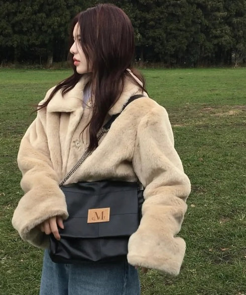 MUCENT(ムセント)/チェーン ショルダーバッグ/INFINITY LEATHER CHAIN SHOULDER BAG | AT1253049 | ブラック