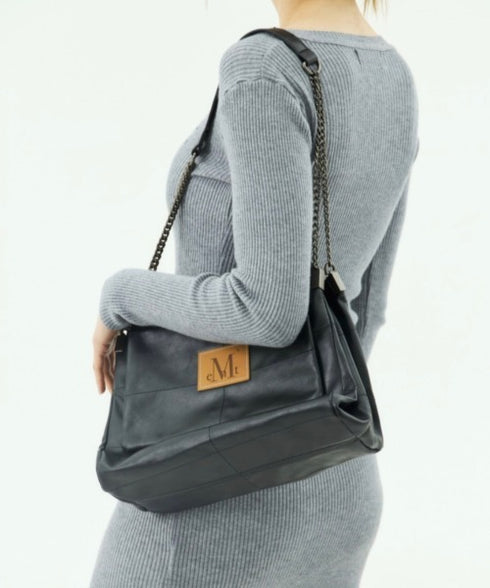 MUCENT(ムセント)/チェーン ショルダーバッグ/INFINITY LEATHER CHAIN SHOULDER BAG | AT1253049 | ブラック