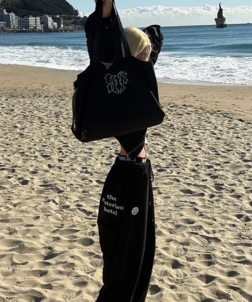 BLACK PURPLE(ブラックパープル)/大容量 クリスタル ショルダー トートバッグ/BP Crystal DoubleSide Bag | AT1253051 | ブラック