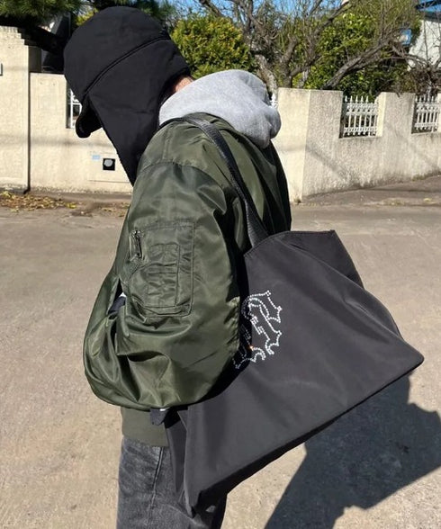 BLACK PURPLE(ブラックパープル)/大容量 クリスタル ショルダー トートバッグ/BP Crystal DoubleSide Bag | AT1253051 | ブラック