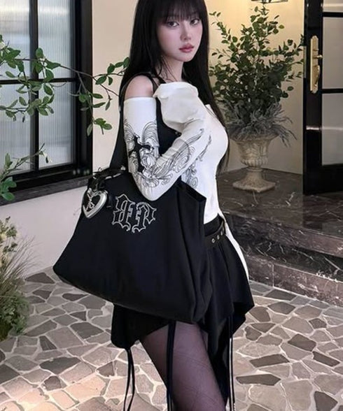 BLACK PURPLE(ブラックパープル)/大容量 クリスタル ショルダー トートバッグ/BP Crystal DoubleSide Bag | AT1253051 | ブラック