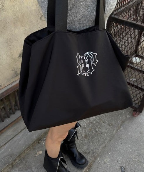 BLACK PURPLE(ブラックパープル)/大容量 クリスタル ショルダー トートバッグ/BP Crystal DoubleSide Bag | AT1253051 | ブラック