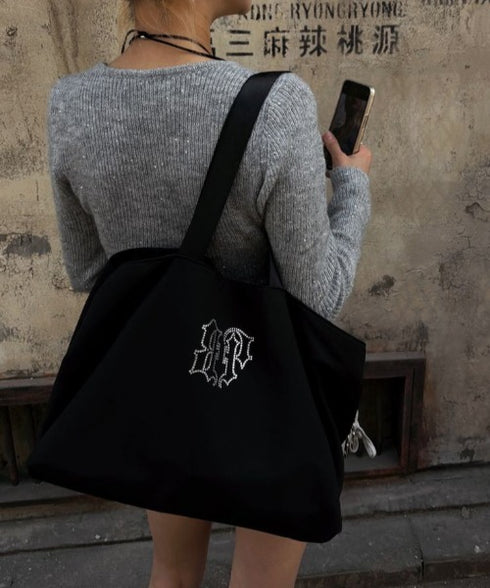 BLACK PURPLE(ブラックパープル)/大容量 クリスタル ショルダー トートバッグ/BP Crystal DoubleSide Bag | AT1253051 | ブラック