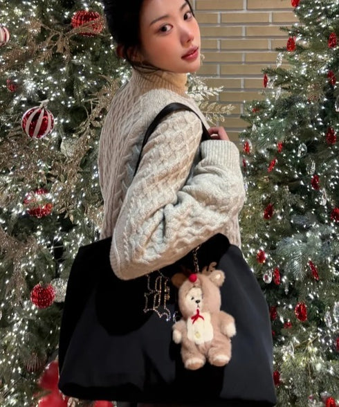 BLACK PURPLE(ブラックパープル)/大容量 クリスタル ショルダー トートバッグ/BP Crystal DoubleSide Bag | AT1253051 | ブラック