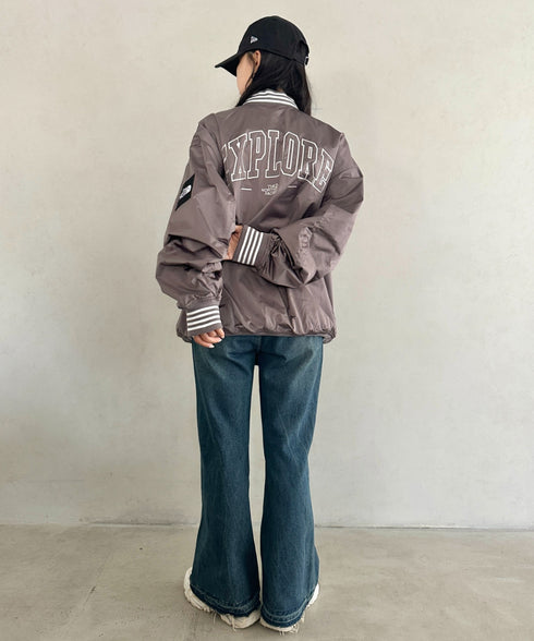 THE NORTH FACE(ザ・ノースフェイス)/ロゴ刺繍 ワッペン スタジャン ジャケット/SPORTY BOMBER JACKET | IM2253061 | ブラウン