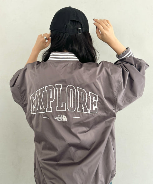 THE NORTH FACE(ザ・ノースフェイス)/ロゴ刺繍 ワッペン スタジャン ジャケット/SPORTY BOMBER JACKET | IM2253061 | ブラウン