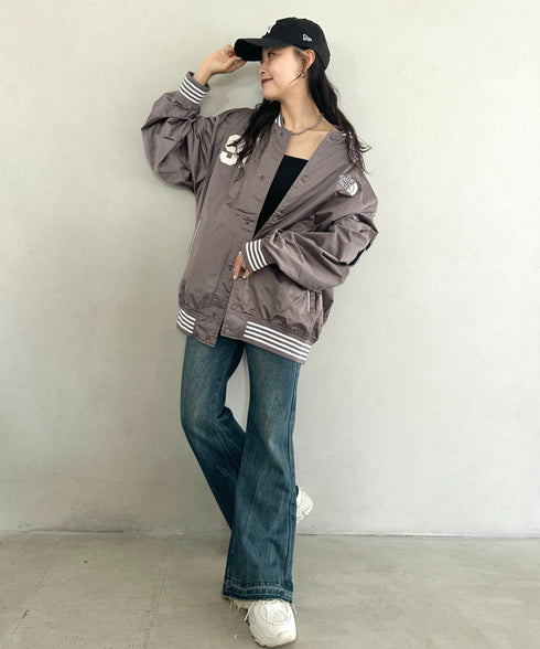 THE NORTH FACE(ザ・ノースフェイス)/ロゴ刺繍 ワッペン スタジャン ジャケット/SPORTY BOMBER JACKET | IM2253061 | ブラウン