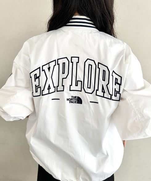 THE NORTH FACE(ザ・ノースフェイス)/ロゴ刺繍 ワッペン スタジャン ジャケット/SPORTY BOMBER JACKET | IM2253061 | オフホワイト