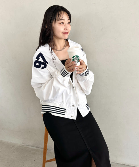 THE NORTH FACE(ザ・ノースフェイス)/ロゴ刺繍 ワッペン スタジャン ジャケット/SPORTY BOMBER JACKET | IM2253061 | オフホワイト