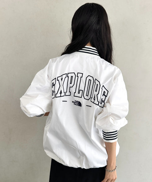 THE NORTH FACE(ザ・ノースフェイス)/ロゴ刺繍 ワッペン スタジャン ジャケット/SPORTY BOMBER JACKET | IM2253061 | オフホワイト