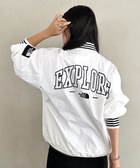 THE NORTH FACE(ザ・ノースフェイス)/ロゴ刺繍 ワッペン スタジャン ジャケット/SPORTY BOMBER JACKET | IM2253061 | オフホワイト