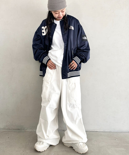 THE NORTH FACE(ザ・ノースフェイス)/ロゴ刺繍 ワッペン スタジャン ジャケット/SPORTY BOMBER JACKET | IM2253061 | ネイビー