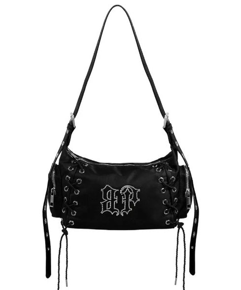 BLACK PURPLE(ブラックパープル)/3WAY 軽量 ストーン コルセット ショルダー トート クロスバッグ/Glow Corset Bag | AT1253054 | ブラック