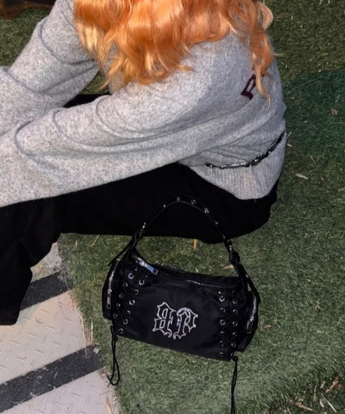 BLACK PURPLE(ブラックパープル)/3WAY 軽量 ストーン コルセット ショルダー トート クロスバッグ/Glow Corset Bag | AT1253054 | ブラック