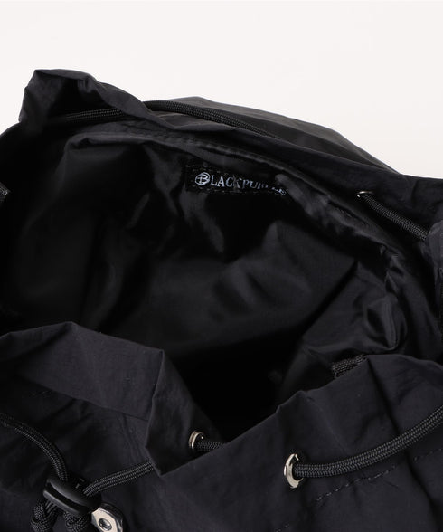 BLACK PURPLE(ブラックパープル)/A4サイズ対応 軽量 ドローコード ドローストリング バックパック リュック ナップザック/Nana Flip Bag | AT1253057 | ブラック