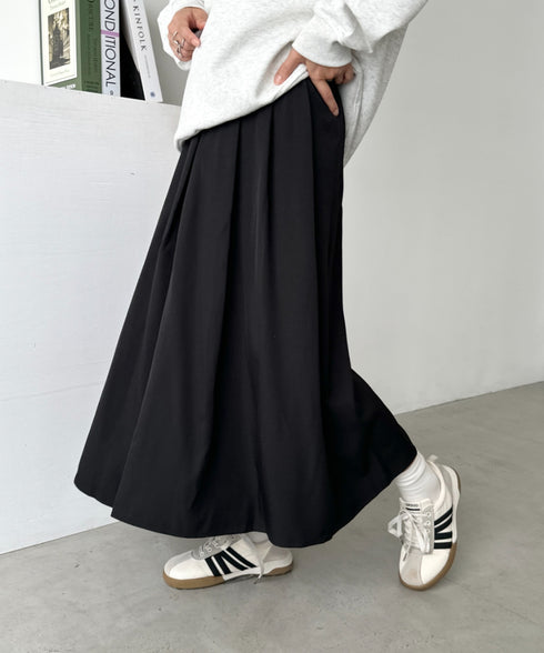 プリーツミディスカート | CL2253018 | ブラック