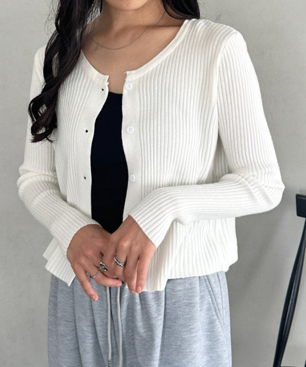 ベーシックリブニットカーディガン | CL2253019 | ホワイト