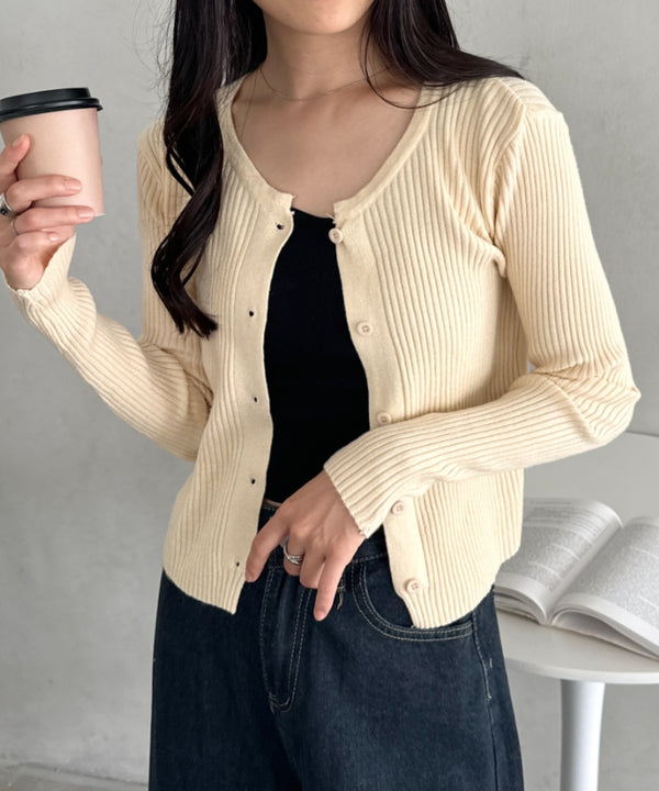 ベーシックリブニットカーディガン | CL2253019 | アイボリー