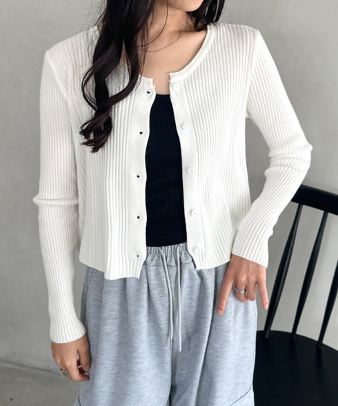 ベーシックリブニットカーディガン | CL2253019 | ホワイト
