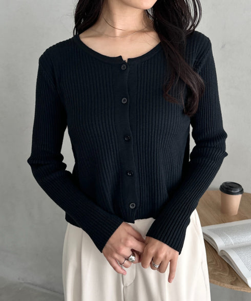 ベーシックリブニットカーディガン | CL2253019 | ブラック