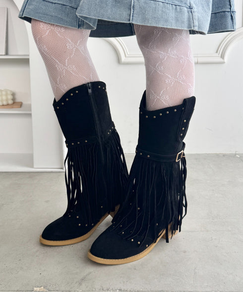 フリンジウエスタンブーツ | SL3256080 | ブラック